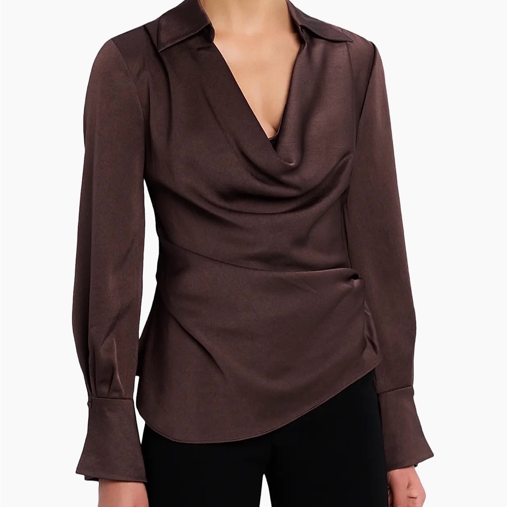 Simkhai Symone LongSleeve Cowl Neck Top